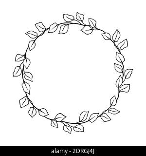 ack laurel wreath. Vector monogram frame. Vine leaf floral ornament for cards and invitations. Vector illustration Stock Vector