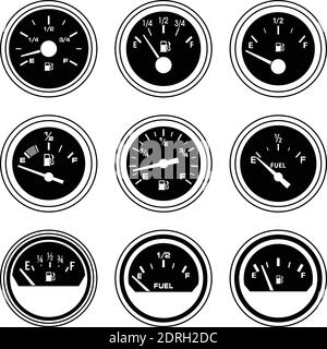 Fuel level gauge. Vehicle parts. Flat icons Stock Vector