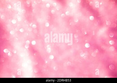 abstract pink circles bokeh festive glitter dark background Stock Photo