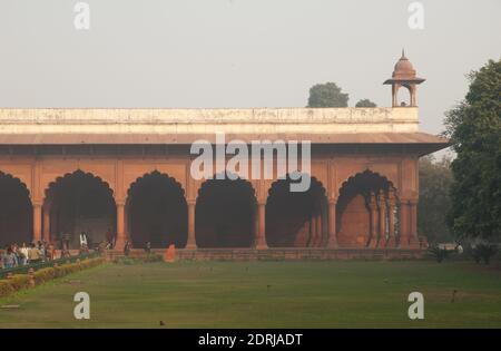 The Diwan-i-Aam audience hall, inside the Red Fort complex. Old Delhi. Delhi. India. Stock Photo