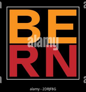 Bern Switzerland Tee Shirt. Icon logo Design Seal Tourism. Stock Vector