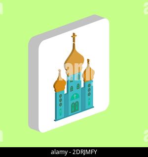 Church Simple vector icon. Illustration symbol design template for web mobile UI element. Perfect color isometric pictogram on 3d white square. Church Stock Vector