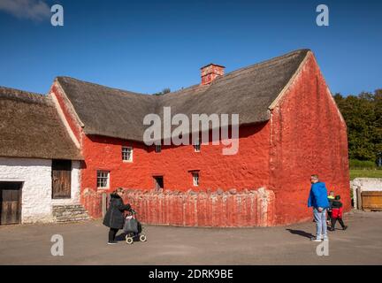 UK, Wales, Cardiff, St Fagans, National Museum of History, Kennixton Farmhouse originally from Llangennith, Gower, farmyard exterior Stock Photo