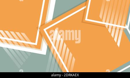 abstract vector background . orange square with overlapping lines Stock Vector