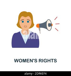 Women'S Rights flat icon. Color simple element from activism collection. Creative Women'S Rights icon for web design, templates, infographics and more Stock Vector