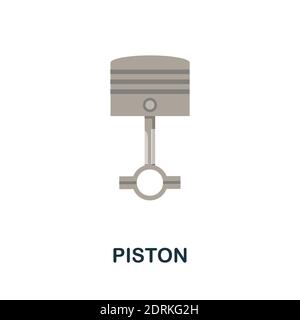 Piston flat icon. Color simple element from car servise collection. Creative Piston icon for web design, templates, infographics and more Stock Vector