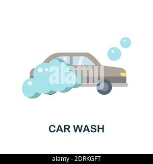 Car Wash flat icon. Color simple element from car servise collection. Creative Car Wash icon for web design, templates, infographics and more Stock Vector