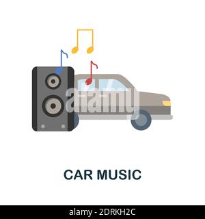 Car Music flat icon. Color simple element from car servise collection. Creative Car Music icon for web design, templates, infographics and more Stock Vector