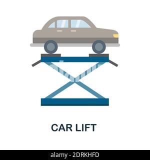 Car Lift flat icon. Color simple element from car servise collection. Creative Car Lift icon for web design, templates, infographics and more Stock Vector