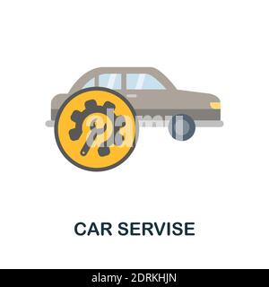 Car Servise flat icon. Colored filled simple Car Servise icon for templates, web design and infographics Stock Vector