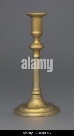 Candlestick, ca. 1800, Cast brass and iron, 8 3/8 in. (21.3 cm), Made in England, British, 19th century, Lighting Devices Stock Photo