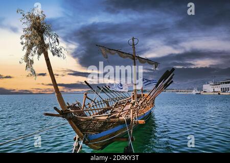 Replica of the Argo, the ship of the Argonauts in the Greek mythology ...