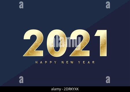 2021 Happy New Year. Merry Christmas and Happy New Year 2021 greeting card. Celebrate party template for 2021. Vector illustration. Stock Vector