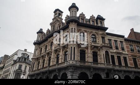 BRUSSELS, BELGIUM - Mar 07, 2020: Brussels / Belgium - 7- march -2020: Old architecture building with clouds Stock Photo