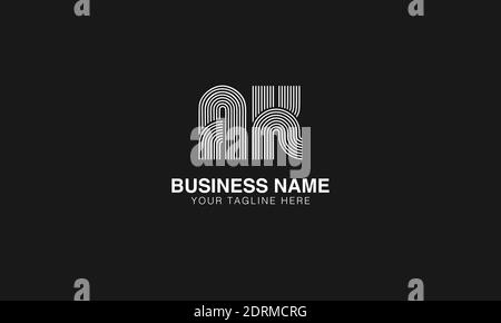 AK A K initial based abstract modern minimal creative logo vector template image. line art fingerprint  logo Stock Vector