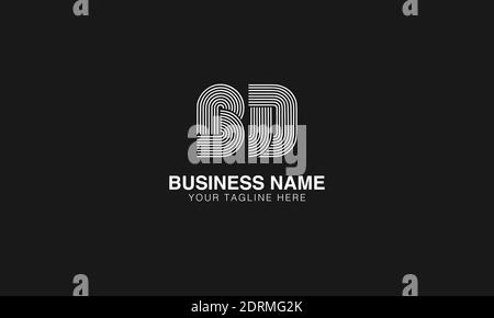 BD B D initial based abstract modern minimal creative logo vector template image. line art fingerprint  logo Stock Vector