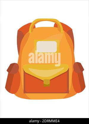 Vector orange with red school backpack Stock Vector