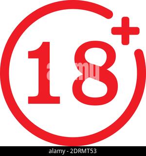 Signs of Adult Age Restriction only logo icon vector graphic concept design Stock Vector