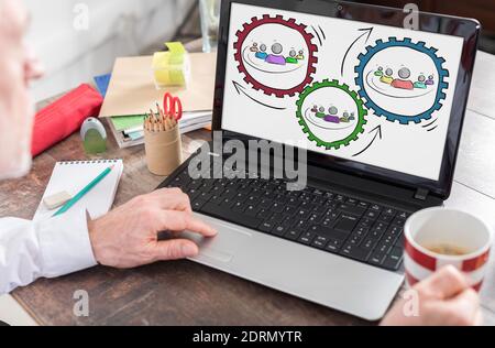 Partnership concept shown on a laptop screen Stock Photo