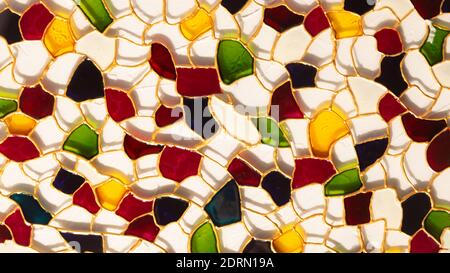 Stained glass with multi-colored inserts. Abstract background Stock Photo