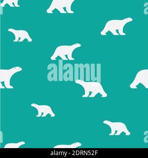 Vector seamless pattern with bear on blue background. wallpaper. Easy editable layered vector illustration. Stock Vector