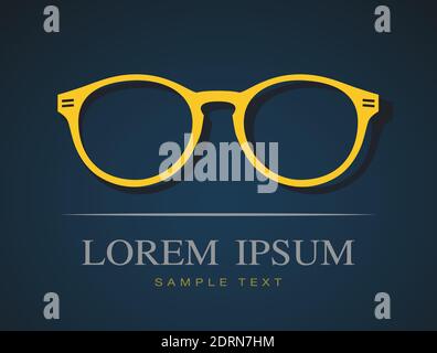 Vector image of glasses orange on blue background. Easy editable layered vector illustration. Stock Vector