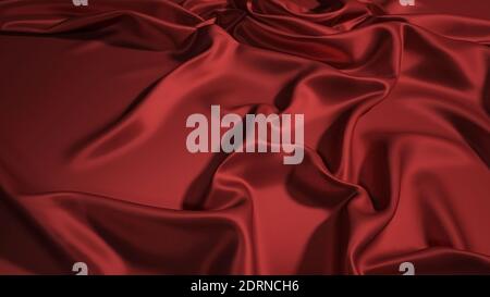 Abstract red silk background. Red textile luxury abstract wallpaper. Stock Photo