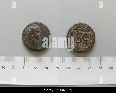 Ruler: Nerva, Emperor of Rome, A.D. 30–98, ruled 96–98, Mint: Antioch, Dupondius of Nerva, Emperor of Rome from Antioch, 96–98, copper, 15.49 g, 12:00, 27.3 mm, Made in Antioch, Seleucis and Pieria, Roman, 1st century, Numismatics Stock Photo