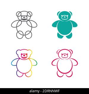 Vector images of teddy bear on a white background., Vector teddy bear for your design. Easy editable layered vector illustration. Animals. Stock Vector