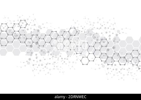 Structure molecule and communication. Dna, atom, neurons. Scientific concept for your design. Connected lines with dots. Medical, technology Stock Vector