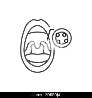 Tonsillitis icon outline vector. Mouth tonsil. Bacterial anatomy Stock ...