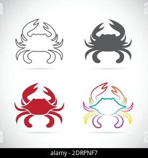 Set of vector crab icons on white background. Easy editable layered vector illustration. Wild Animals. Stock Vector