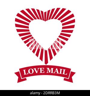 Love Mail icon Happy Valentine day Heart With Love. Symbol for mail design vector isolated Stock Vector