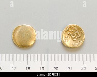 Stater from Britain, 70–65 B.C., Gold, 6.08 g, 17 mm, Made in Britain, Britain, Celtic, 2nd–1st century B.C., Numismatics Stock Photo