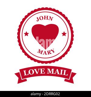 Love Mail icon Happy Valentine day Heart With Love. Symbol for mail design vector isolated Stock Vector