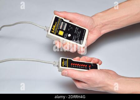 cable test tool. Ethernet UTP Cat 5 twisted pair test procedure UTP ...