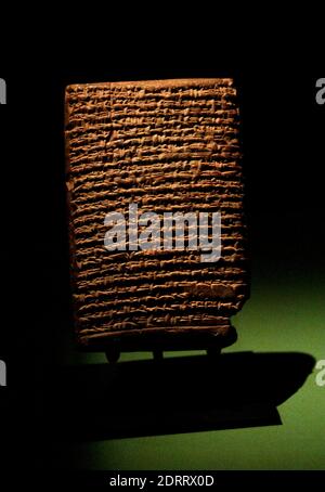 King Chronicle I. Clay tablet. Cuneiform script. Chronicle of early kings. British Museum. London, England, United Kingdom. Stock Photo