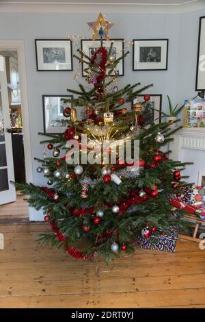 Christmas tree, Hampshire, England, United Kingdom. Stock Photo