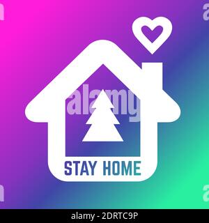 Christmas time. Please stay home icon. Protection  Stock Vector