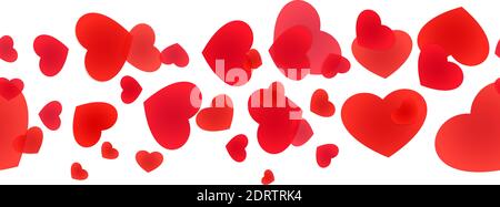 Seamless heart web banner. Decorative framing line with scattered hearts  Stock Vector Image & Art - Alamy