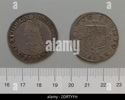 Ruler: Charles II, King of England and Scotland, British, 1630–1685, ruled 1660–85, Mint: London, Halfcrown of Charles II, King of England and Scotland from London, Silver, 5.96 g, 10:00, 31.5 mm, Made in London, England, British, 17th century, Numismatics Stock Photo