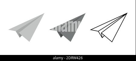 Vector paper airplane icons set. Origami paper airplane. Vector illustration isolated on white background Stock Vector