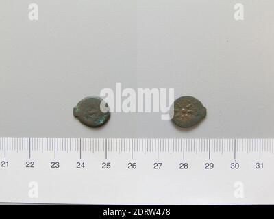 Ruler: Alexander Jannaeus, King of Judaea, ca. 127–76 B.C., ruled 103–76 B.C.Mint: Judaea, Coin of Alexander Jannaeus from Judaea, 103–76 B.C., Copper, 1.19 g, 14.4 mm, Made in Judaea, Jewish, 2nd–1st century B.C., Numismatics Stock Photo