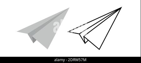 Vector paper airplane icons set. Origami paper airplane. Vector illustration isolated on white background Stock Vector