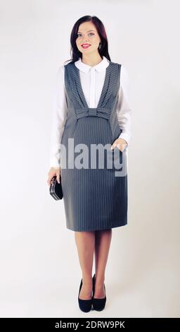 in full growth. portrait of a young successful businesswoman. Stock Photo