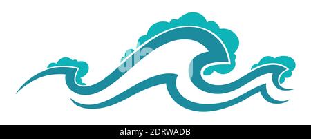 Ocean or sea water splashes, waves and motion Stock Vector