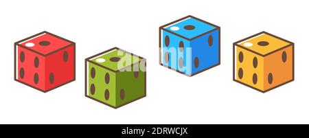 Cubes with holes denoting numbers, rpg game dice Stock Vector