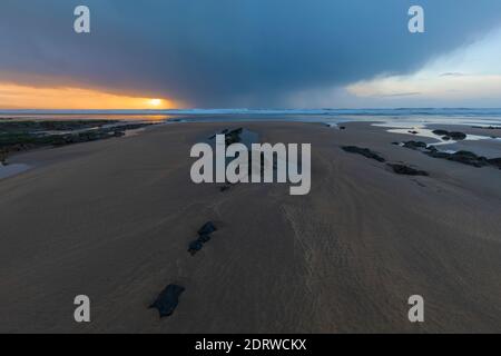Rain Clouds Over Sandymouth Bay Stock Photo