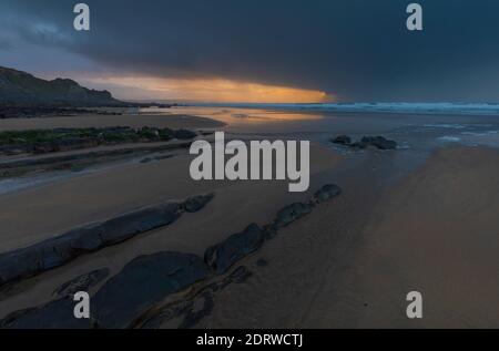 Sunset over Sandymouth Bay Stock Photo