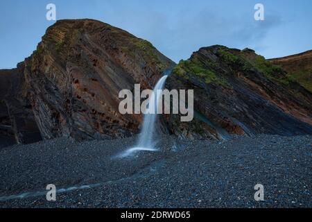 Sandymouth Bay Waterfall Stock Photo